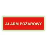 Alarm pożarowy - fotoluminescencyjny znak z dziurkami, płyta PVC 2 mm 150x50 mm