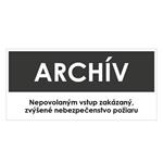 Archív, šedá, samolepka 190x90mm