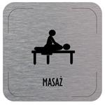 Ceduľka na dvere - Masáže - piktogram, hliníková tabuľka, 80 x 80 mm