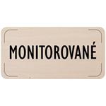 Ceduľka na dvere - Monitorované, drevená tabuľka, 160 x 80 mm