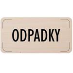 Ceduľka na dvere - Odpadky, drevená tabuľka, 160 x 80 mm