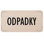 Ceduľka na dvere - Odpadky, drevená tabuľka, 160 x 80 mm