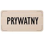 Ceduľka na dvere - Privat, drevená tabuľka, 160 x 80 mm