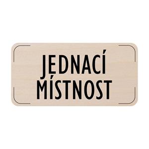 Ceduľka na dvere - Rokovacia miestnosť, drevená tabuľka, 160 x 80 mm