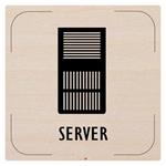 Ceduľka na dvere - Server - piktogram, drevená tabuľka, 80 x 80 mm