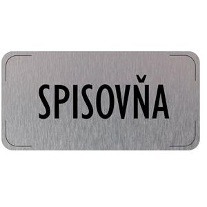 Ceduľka na dvere - Spisovňa, hliníková tabuľka, 160 x 80 mm