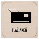 Ceduľka na dvere - Tlačiareň - piktogram, drevená tabuľka, 80 x 80 mm