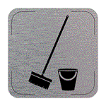 Ceduľka na dvere - Upratovacia miestnosť - piktogram, hliníková tabuľka, 80 x 80 mm