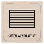 Ceduľka na dvere - Vzduchotechnika - piktogram, drevená tabuľka, 80 x 80 mm