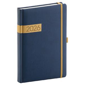 Denný diár 2026 A5 Twill - modro-zlatá