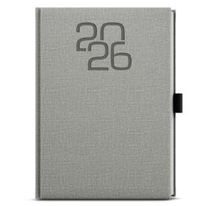 Denný diár 2026 David Fabric A5 - šedá