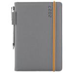 Diár AMOS denný A5 2027 český - sivá/oranžová gumička