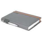 Diár AMOS denný A5 2027 polský - sivá/oranžová gumička