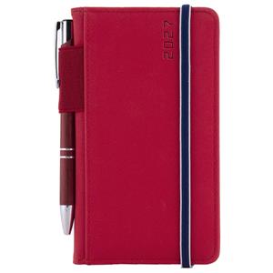 Diár AMOS týždenný vreckový 2027 český - červená/modrá gumička