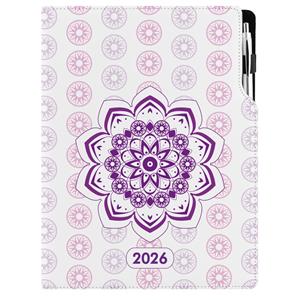Diár DESIGN denný A4 2026 - Mandala fialová