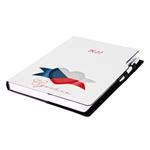 Diár DESIGN denný A4 2027 - biela - Česko - vlajka
