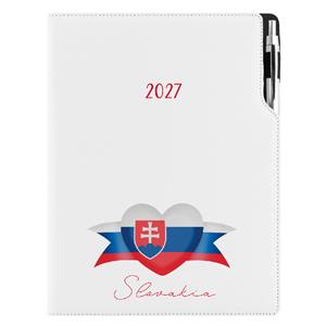 Diár DESIGN denný A4 2027 - biela - Slovensko - vlajka