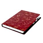 Diár DESIGN denný A4 2027 - bordová - Kvety