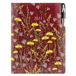Diár DESIGN denný A4 2027 - bordová - Lúka