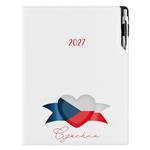 Diár DESIGN denný A4 2027 poľský - biela - Česko - vlajka