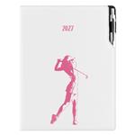 Diár DESIGN denný A4 2027 polský - biela - Golf žena