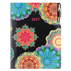 Diár DESIGN denný A4 2027 poľský - černý - kaleidoskop