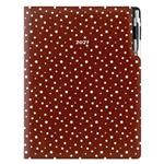 Diár DESIGN denný A4 2027 poľský - hnedá - bodky