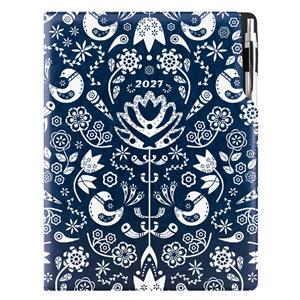 Diár DESIGN denný A4 2027 poľský - modrá - Folk