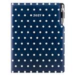 Diár DESIGN denný A4 2027 poľský - modrý - bodky