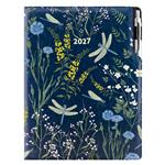 Diár DESIGN denný A4 2027 poľský - modrý - vážky
