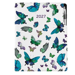 Diár DESIGN denný A4 2027 poľský - Motýle modré