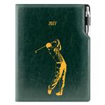 Diár DESIGN denný A4 2027 polský - zelená - Golf muž
