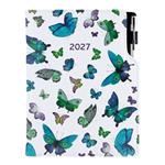 Diár DESIGN denný A5 2027 poľský - Motýle modré