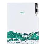 Diár DESIGN denný A5 2027 slovenský - biela - hory