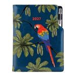 Diár DESIGN denný B5 2027 poľský - modrá - papagáj
