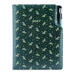 Diár DESIGN denný B5 2027 poľský - zelená - vetvičky