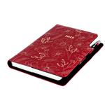 Diár DESIGN denný B6 2025 poľský - bordová - kvety