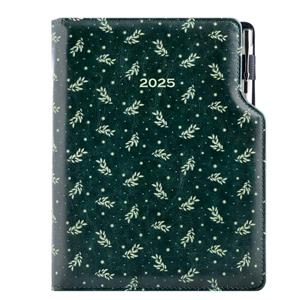 Diár DESIGN denný B6 2025 poľský - zelená - vetvičky