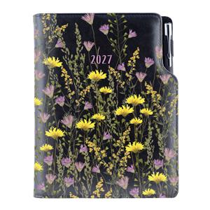 Diár DESIGN denný B6 2027 - čierna - Lúka