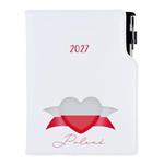 Diár DESIGN denný B6 2027 poľský - biela - Poľsko - vlajka