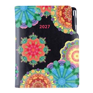Diár DESIGN denný B6 2027 poľský - černý - kaleidoskop
