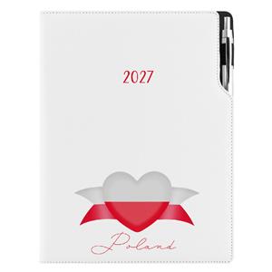 Diár DESIGN týždenný A4 2027 - biela - Poľsko - vlajka