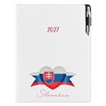 Diár DESIGN týždenný A4 2027 - biela - Slovensko - vlajka