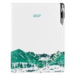 Diár DESIGN týždenný A4 2027 český - biela - hory