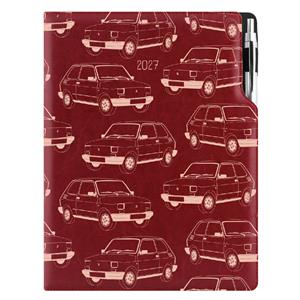 Diár DESIGN týždenný A4 2027 český - bordová - Maluch