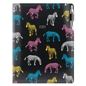 Diár DESIGN týždenný A4 2027 český - čierna - zebra