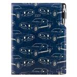 Diár DESIGN týždenný A4 2027 český - modrá - Mustang