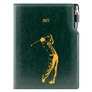Diár DESIGN týždenný A4 2027 český - zelená - Golf muž