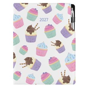Diár DESIGN týždenný A4 2027 - Cupcake