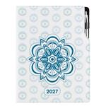 Diár DESIGN týždenný A4 2027 - Mandala modrá